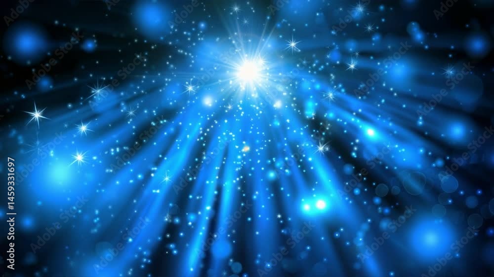 A mesmerizing blue light burst with sparkling particles creating a mesmerizing abstract background. A mesmerizing blue light burst with sparkling particles creating a mesmerizing abstract background.