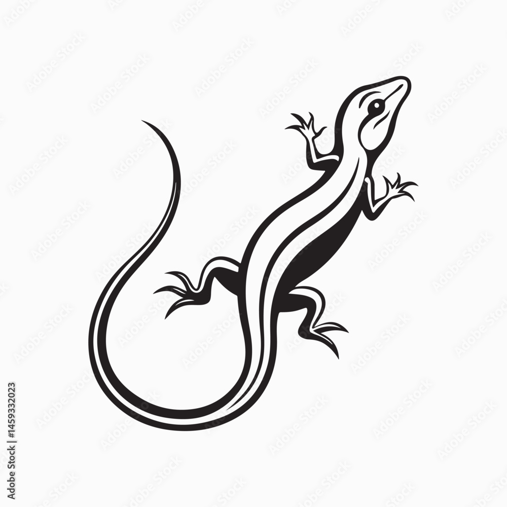 Naklejka premium green anole lizard vector