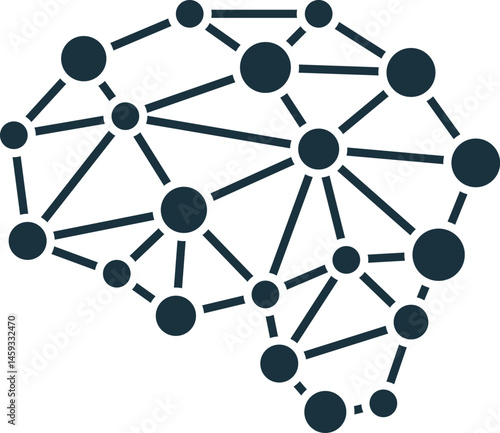 Brain interconnected nodes representing machine learning and artificial intelligence
