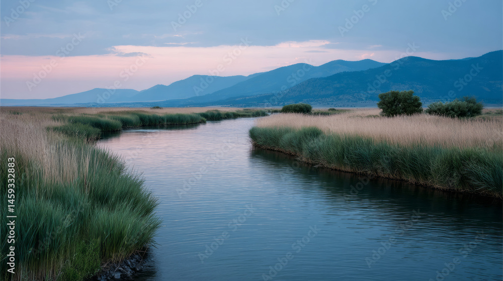 Rippling creek flanked by whispering grass, echoing serenity of Epiphany tides, untouched pastoral charm for Lunar New Year Rippling creek flanked by whispering grass, echoing serenity of Epiphany tides, untouched pastoral charm for Lunar New Year