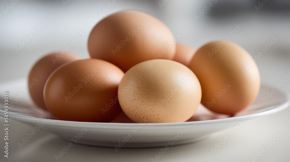 Brown eggs on a white plate, a study in simplicity and natural beauty.
Brown eggs on a white plate, a study in simplicity and natural beauty.
