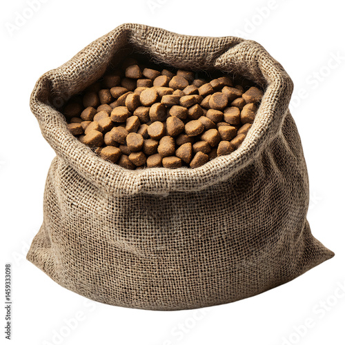 A Bag of Senior Dog Food with Glucosamine Muted Gray Isolated on Transparent Background