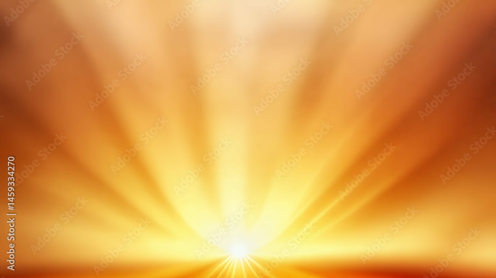 Obraz premium Sunbeam orange and gold gradient with dreamy glowing light rays soft atmospheric blur and warm abstract background