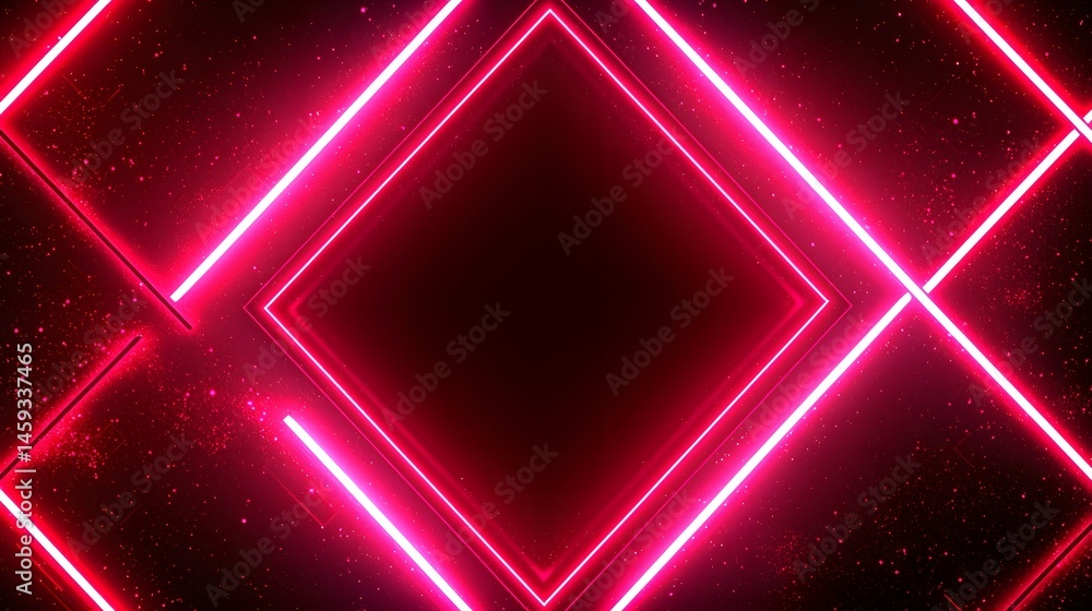 Obraz premium Stylish, geometric neon design with a dark background.
