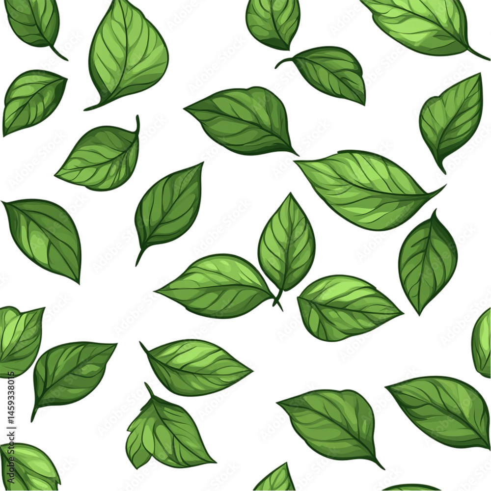 Green leaves on black background a nature pattern design Green leaves on black background a nature pattern design