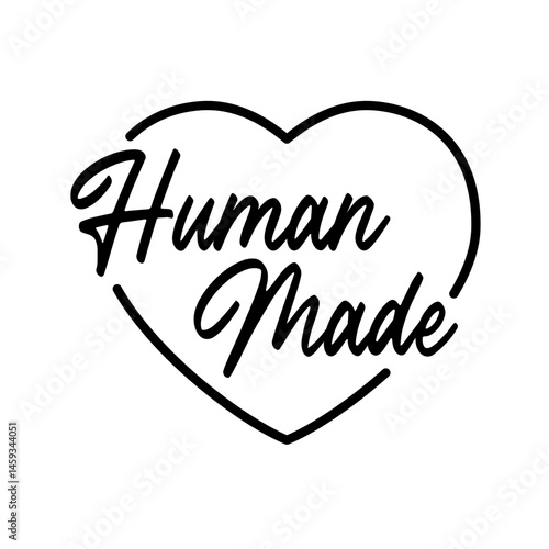 human made vector icon with heart shape, created by humans