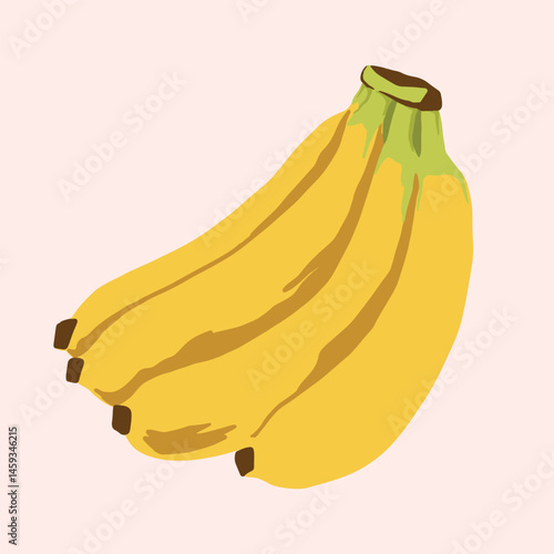 Cute banana hand drawing illustration. flat design style. colorful and editable vector