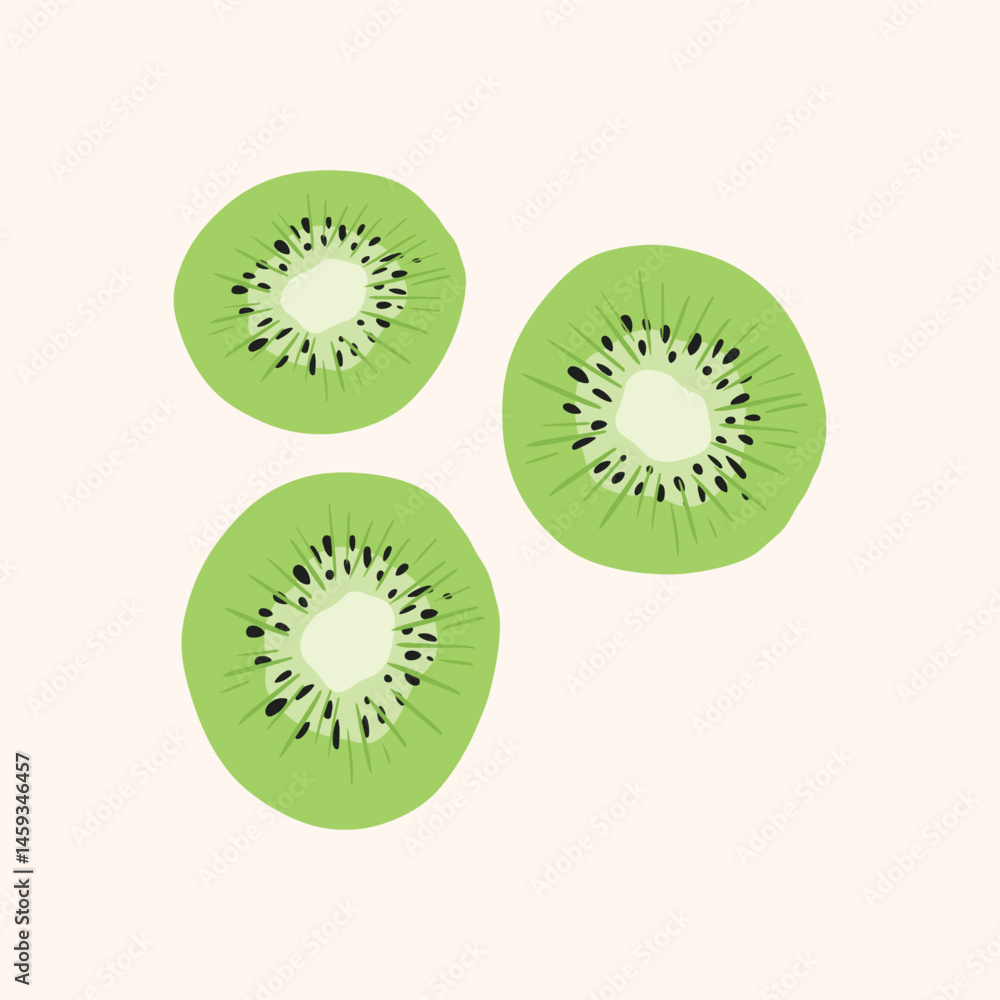 Obraz premium Cute kiwi hand drawing illustration. flat design style. colorful and editable vector