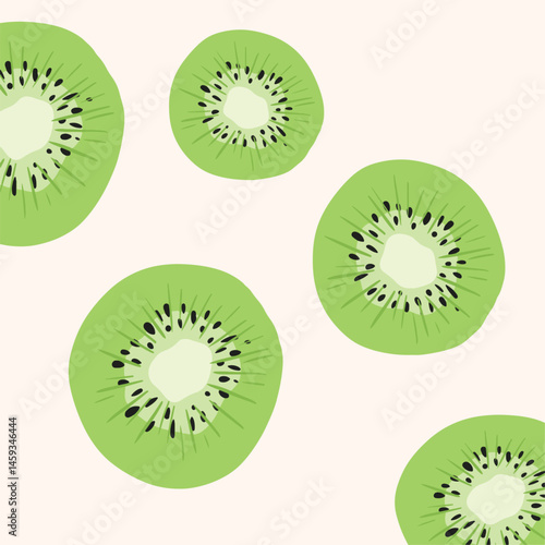 Cute kiwi hand drawing illustration. flat design style. colorful and editable vector