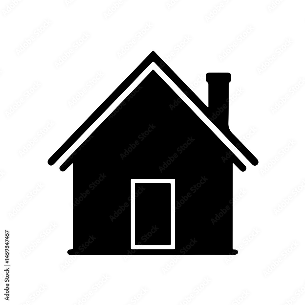 Minimalist House Silhouette: Clean and Simple Home Icon Minimalist House Silhouette: Clean and Simple Home Icon