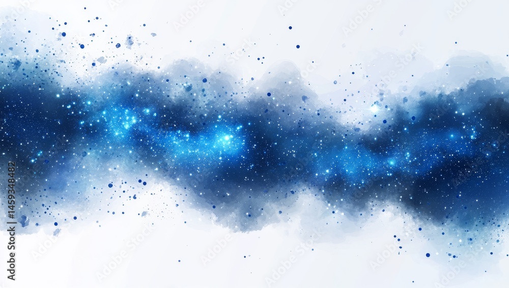 Cosmic nebulae, swirling blues and stars Cosmic nebulae, swirling blues and stars