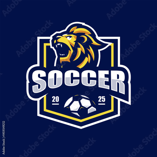 Lion Roar Mascot Logo Design for soccer football sports team