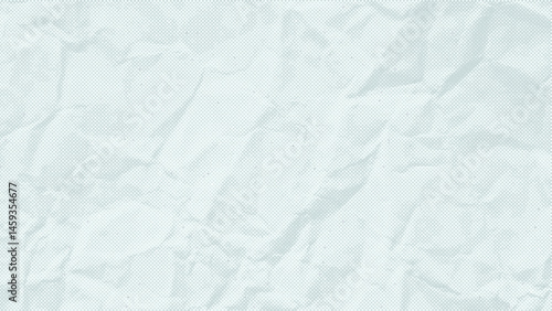 White Crumpled grain paper texture. Halftone grunge surface background. Vintage textured with folds and unevenness, dots, flecks, particles, specks, specks. Realistic effect craft vector backdrop