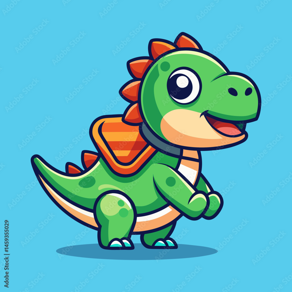 Naklejka premium Download Cute Dino Riding Cartoon Vector Eps File For Design.