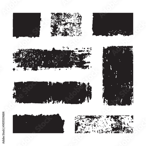 grunge vector brush. Grungy sketchy rectangle text boxes pack.