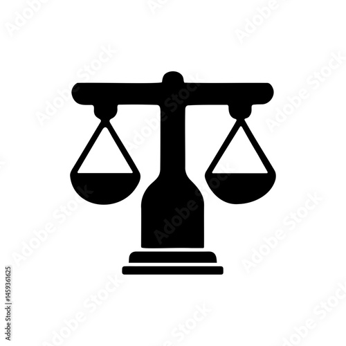 Balance Scale Icon for Weight Measurement on white background
