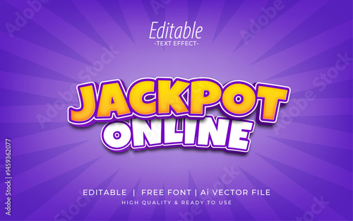 Jackpot Online Editable Text Effect for Casino Promotion