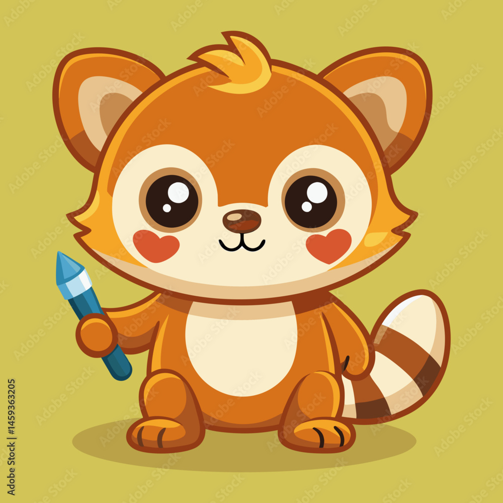 Fototapeta premium Download Cute Baby Painting Cartoon Vector Icon Illustration Eps File For Design.