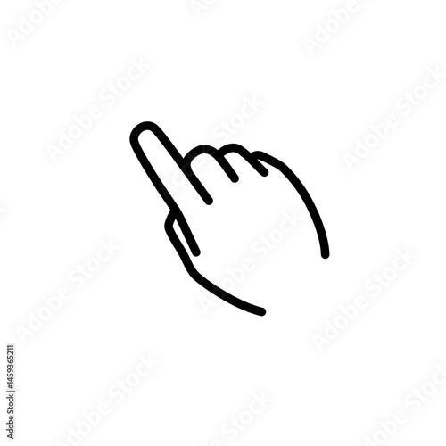 Simple hand icon, pointing finger icon vector.
