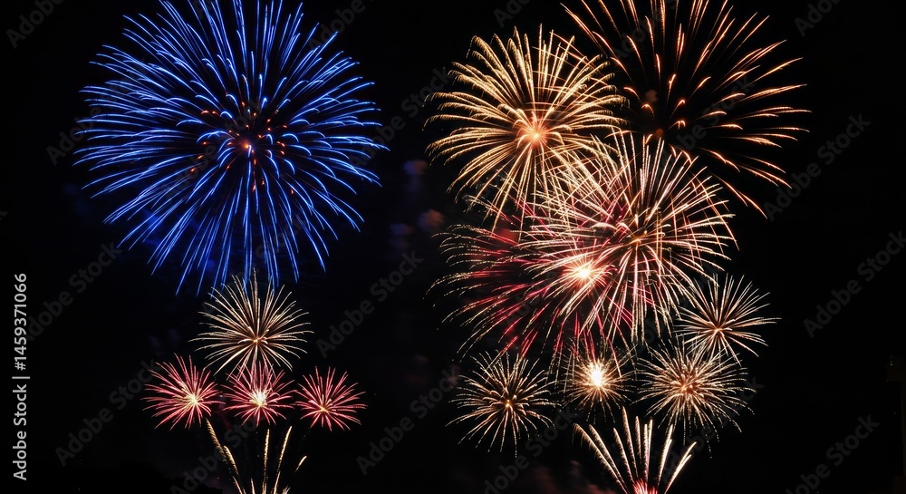 Spectacular Fireworks Display A Night Sky Illuminated with Brilliant Colors Spectacular Fireworks Display A Night Sky Illuminated with Brilliant Colors