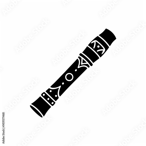 creative Silhouette Fue– Japanese bamboo flute Vector Illustration 