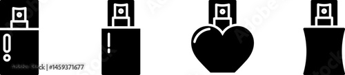 Perfume bottle icon set
