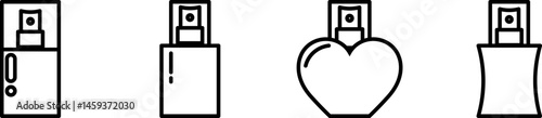 Perfume bottle icon set in line style
