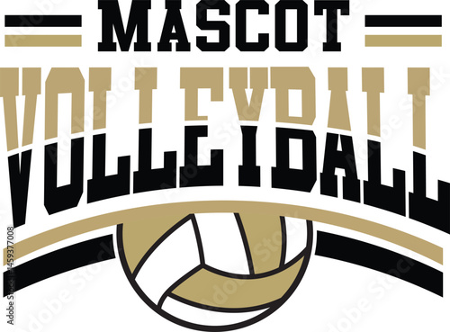 Volleyball Logo Team, T Shirt Design, vector
