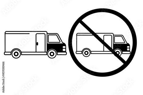 heavy vehicle/truck not allowed banned  silhouette