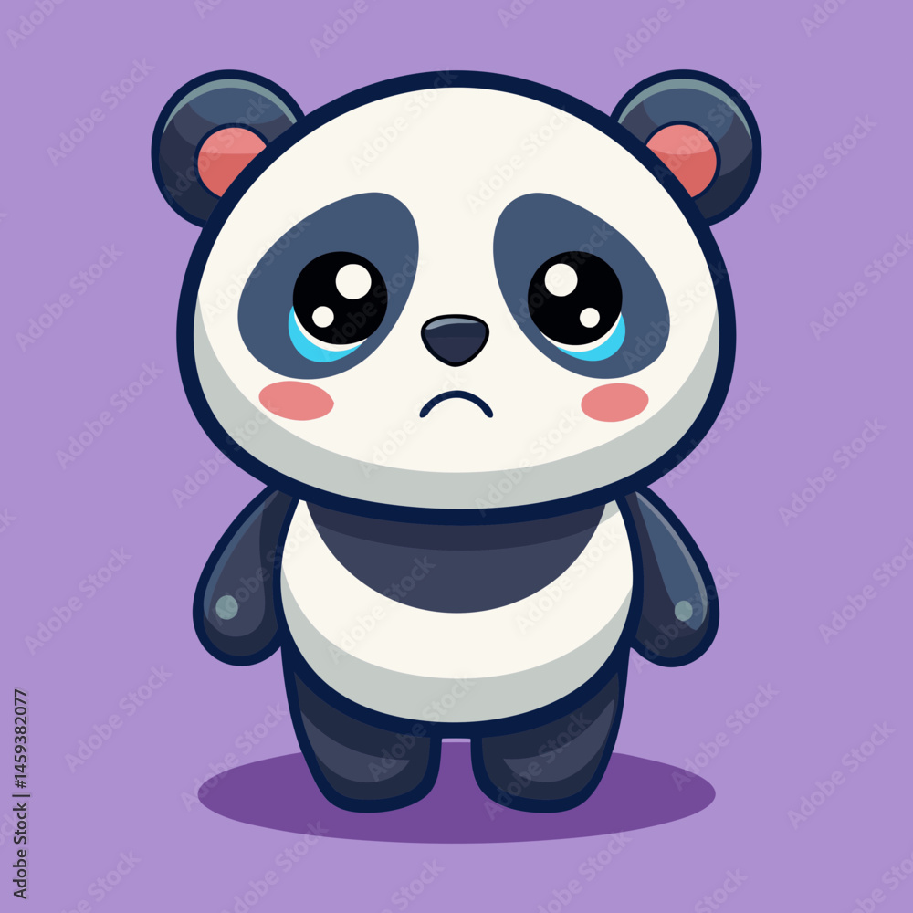 Fototapeta premium Download Cute Panda Crying Cartoon Vector Icon Illustration. Eps File For Design.