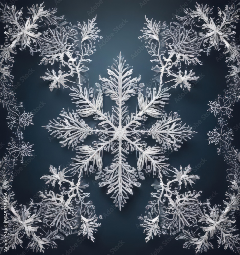 Intricate snowflake border, vector illustration , shape, frosty Intricate snowflake border, vector illustration , shape, frosty