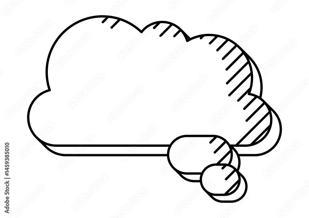 Speech bubble in line art style. Decorative abstract background.