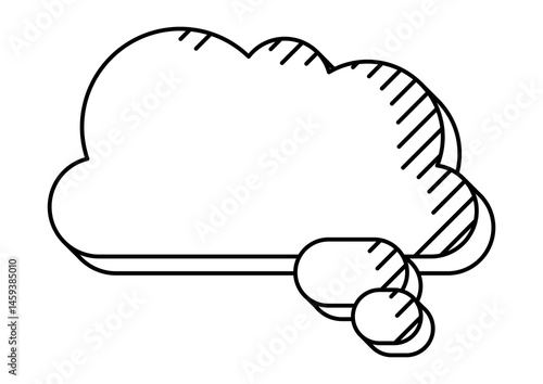 Obraz na płótnie Speech bubble in line art style. Decorative abstract background. w salonie