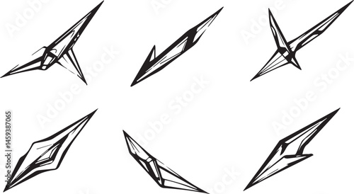 A set of vector elements, modern flat design with intricate black lines and futuristic aesthetics of sharp angles and smooth curves, simple two-dimensional shapes, soft dreamy atmosphere and high tech