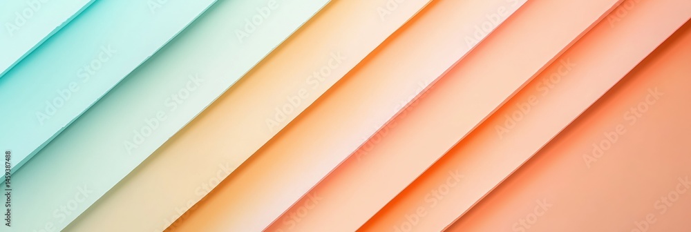 Obraz premium Pastel colored paper layers in gradient, smooth surface, abstract backdrop
