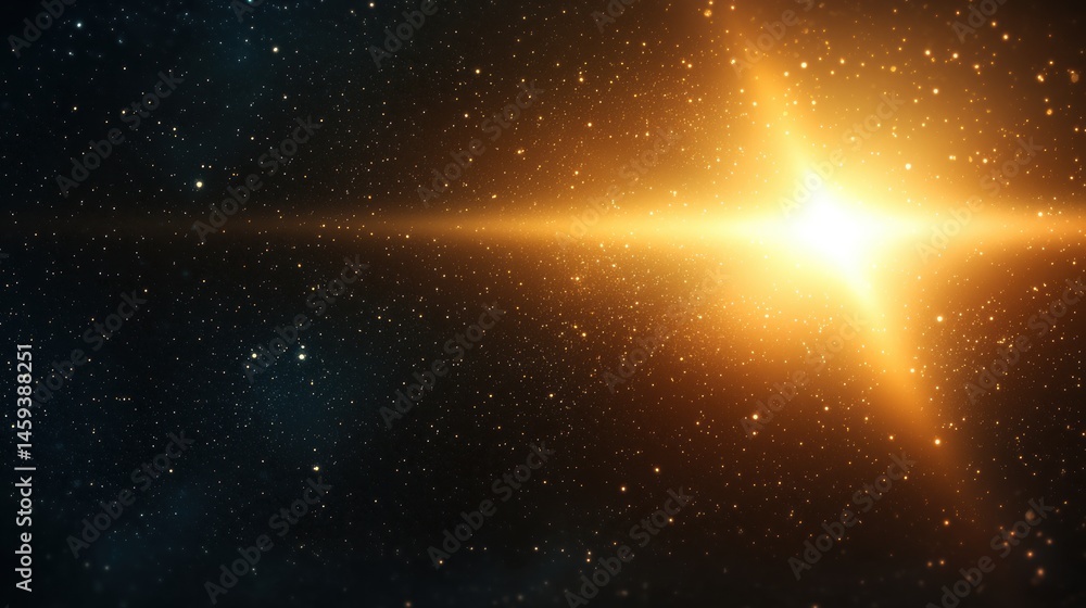 Fototapeta premium Flare of light illuminating a dark space, offering direction and clarity in the unknown.