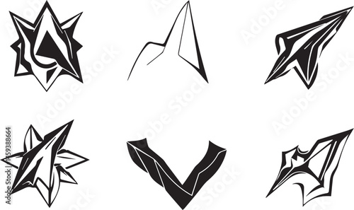 A set of vector elements, modern flat design with intricate black lines and futuristic aesthetics of sharp angles and smooth curves, simple two-dimensional shapes, soft dreamy atmosphere and high tech