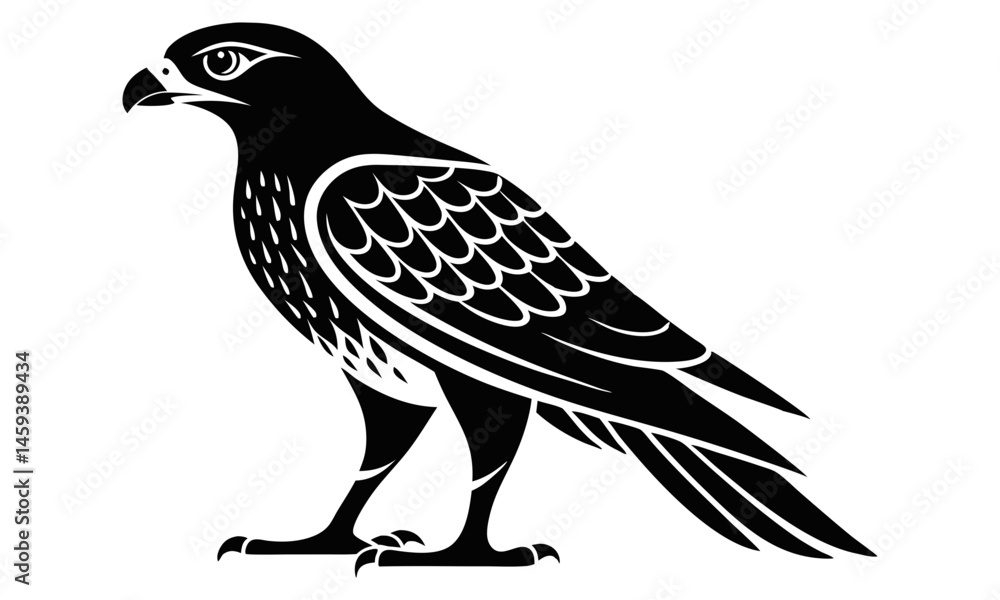 Fototapeta premium Download Line Art Cooper Hawk Animal Silhouette Vector Art Illustration Eps File For Design.