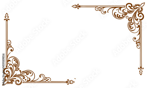 Download Vintage Ornaments Corners Borders Design Vector Art Illustration Eps File For Design.
