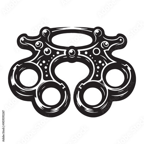 Minimalist Brass Knuckles silhouette, simple yet effective – Brass Knuckles illustration – Minimalist Brass Knuckles vector – Weapon silhouette

