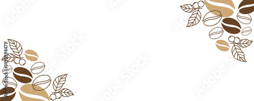 Coffee beans isolated on white background. Vector illustration.