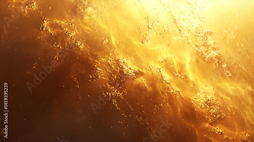 A yellow space with a lot of stars and a lot of dust