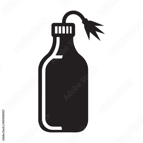 Refined Molotov Cocktail silhouette, sharp and powerful – Molotov Cocktail illustration – Minimalist Molotov Cocktail vector – Weapon silhouette

