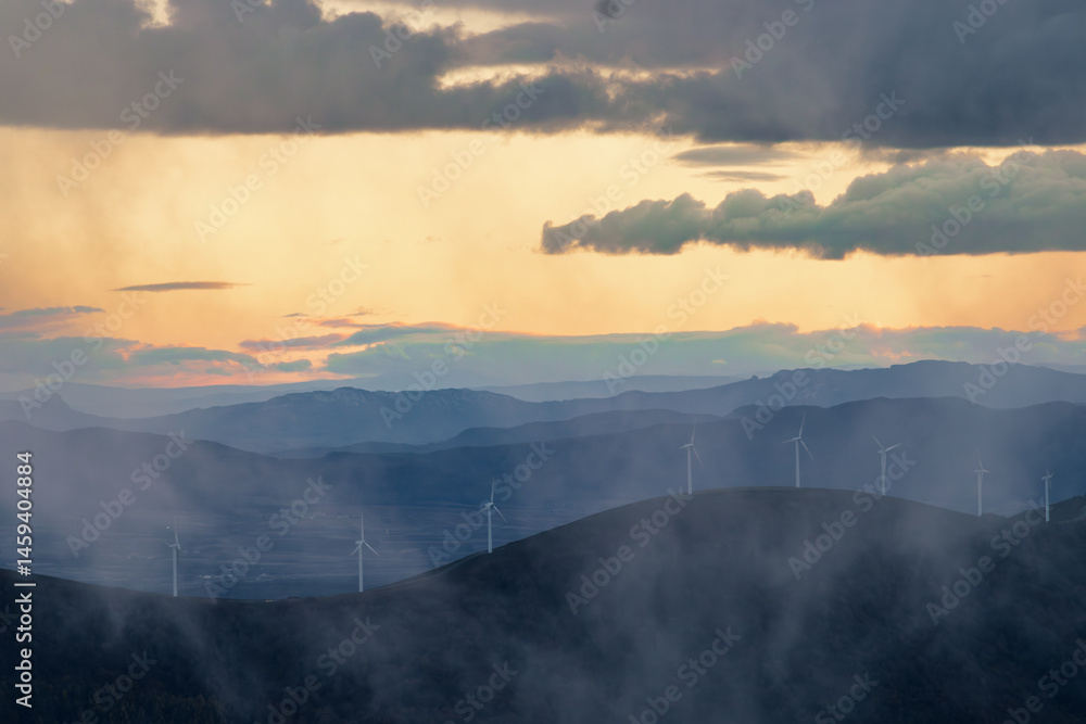 Beautiful sunset from Aloña mountain in the Basque Country Beautiful sunset from Aloña mountain in the Basque Country