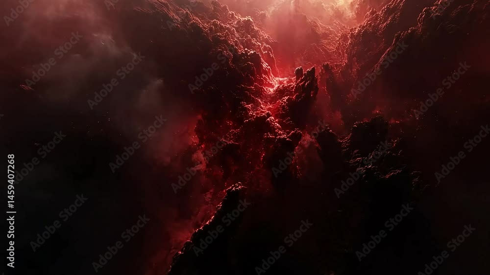 Cosmic nebula red abstract space