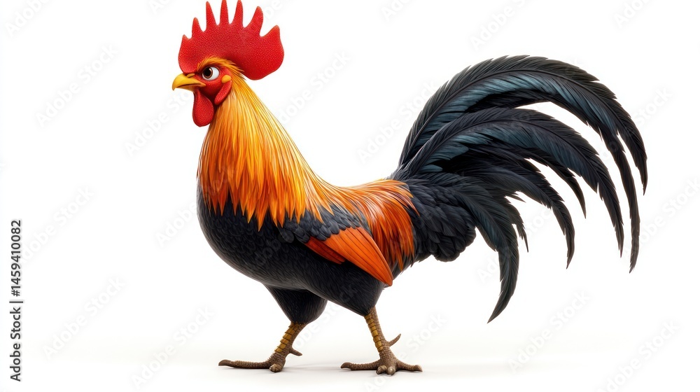 Fototapeta premium Cartoon rooster illustration