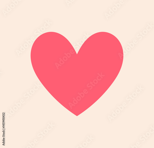 Obraz na płótnie Cute heart icon in pastel red color. Vector illustration. w salonie