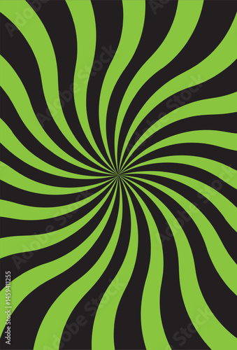 Green and black radial swirl abstract background