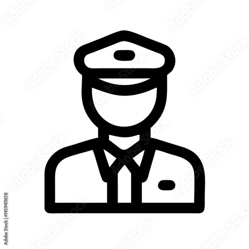 Airline Captain Avatar Icon Design
