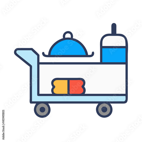 Airplane Food Trolley Icon Design